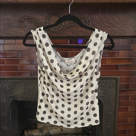 Urban Outfitters Black and White Polka Dot Cowl Neck Blouse - Picture 1 of 2